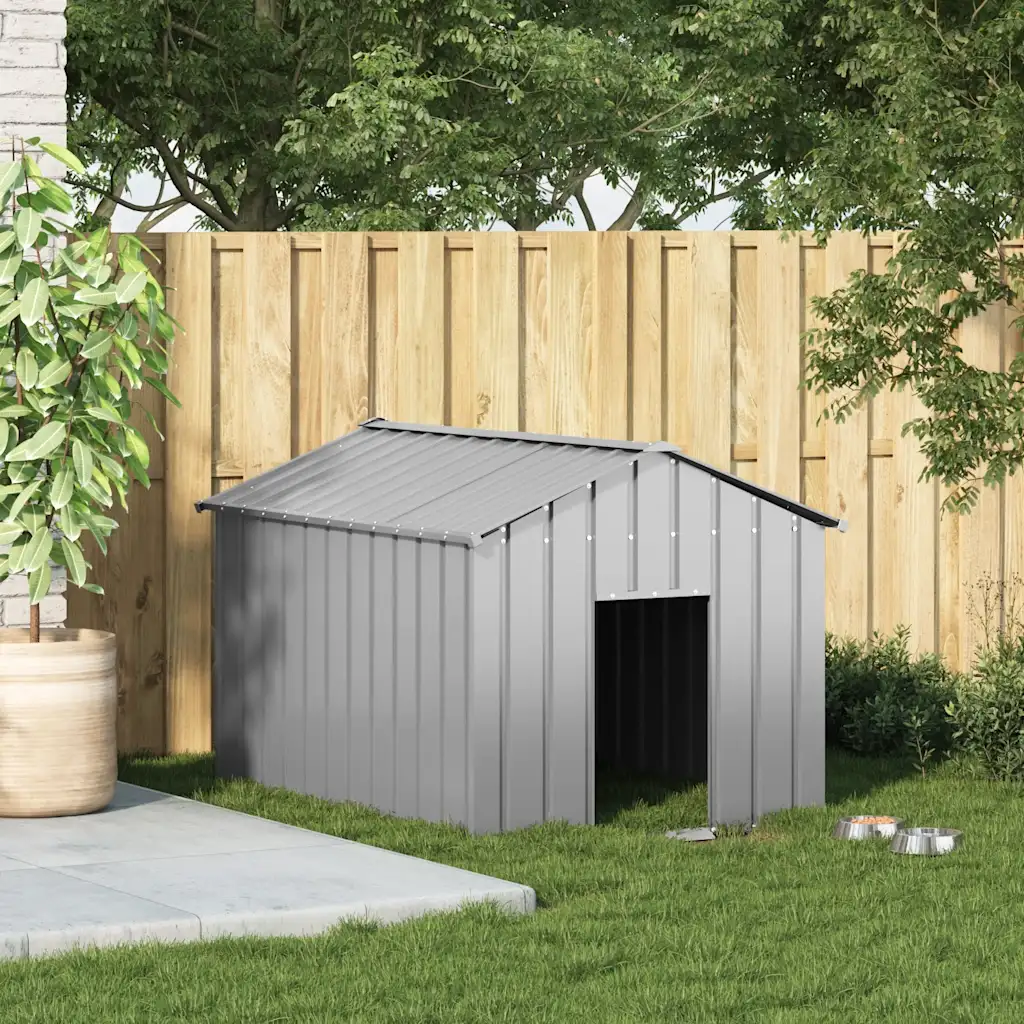 Casetta per cani con tetto 113x153x101 cm in acciaio zincato
