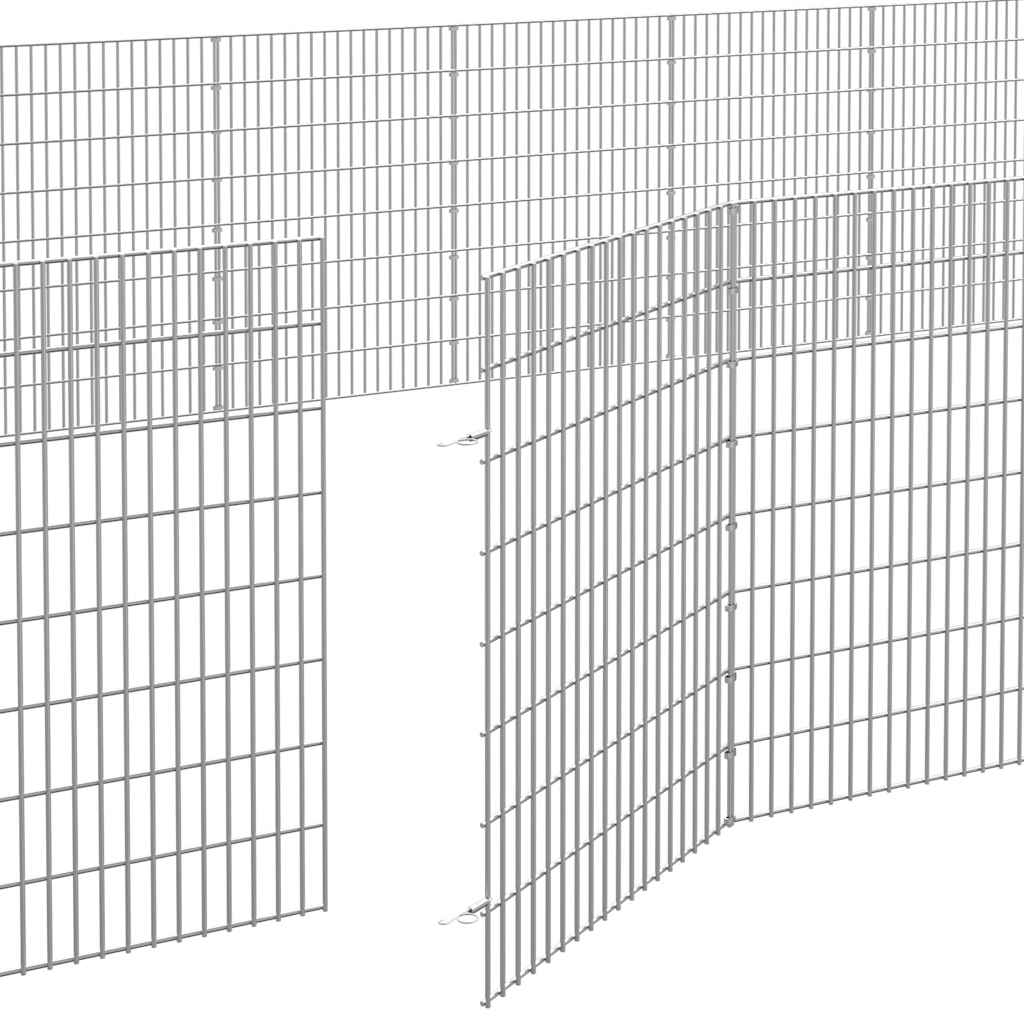 Recinto per Animali Ruspante 24 Pannelli 54x80 cm Ferro Zincato
