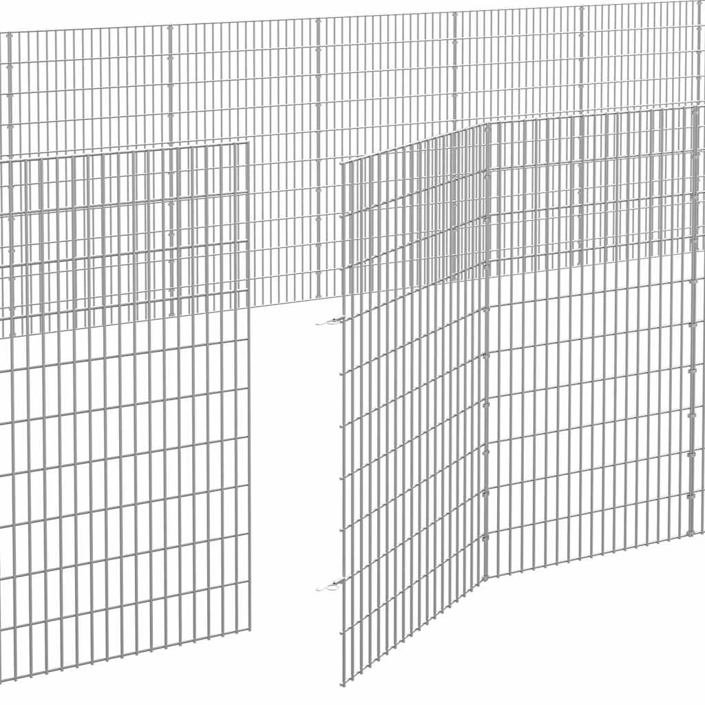 Recinto per Animali Ruspante 24 Pannelli 54x100cm Ferro Zincato