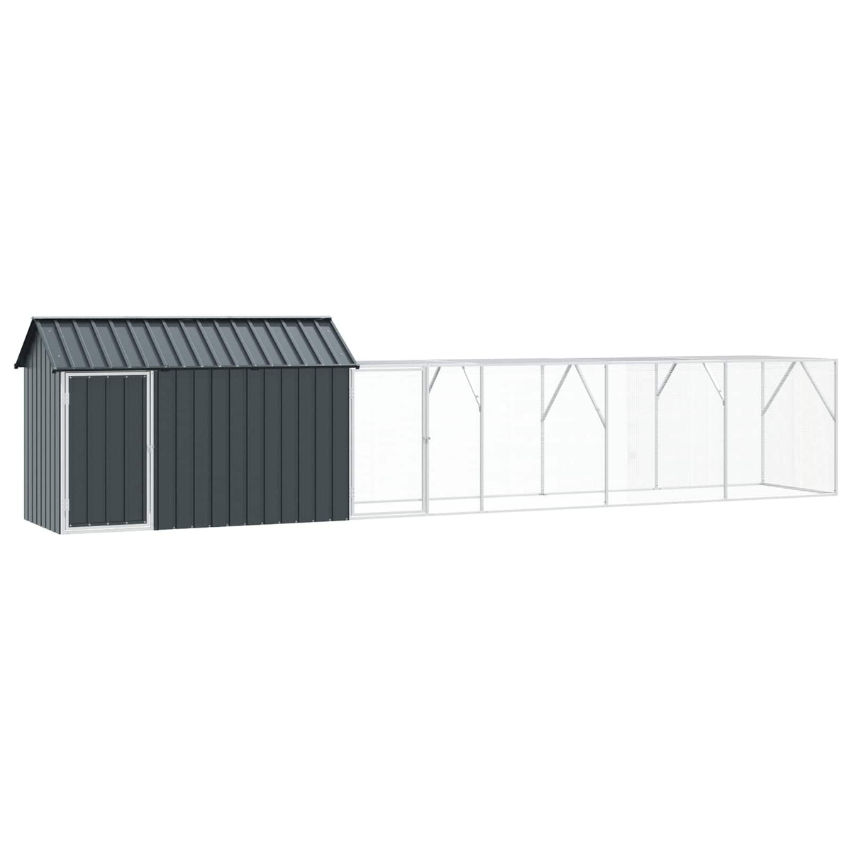 Gabbia per uccelli Antracite 619 x 111 x 142 cm Acciaio zincato