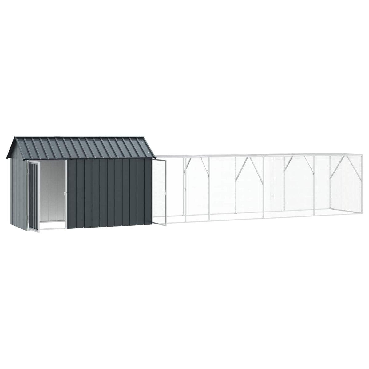 Gabbia per uccelli Antracite 619 x 111 x 142 cm Acciaio zincato