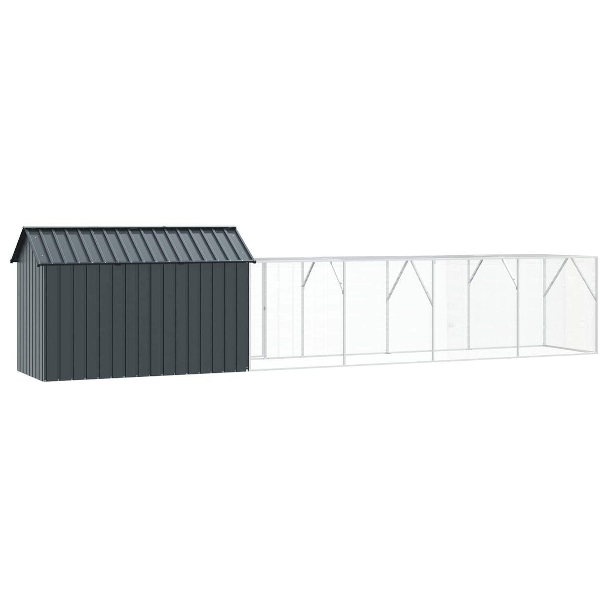 Gabbia per uccelli Antracite 619 x 111 x 142 cm Acciaio zincato