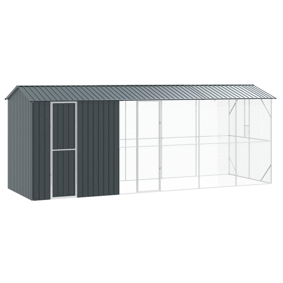 Gabbia per uccelli Antracite 645 x 208 x 247 cm Acciaio zincato