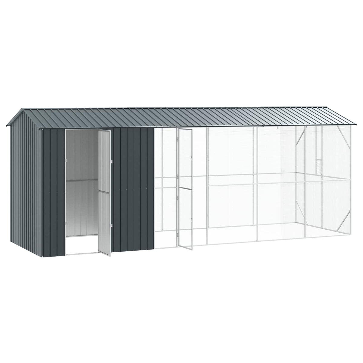 Gabbia per uccelli Antracite 645 x 208 x 247 cm Acciaio zincato