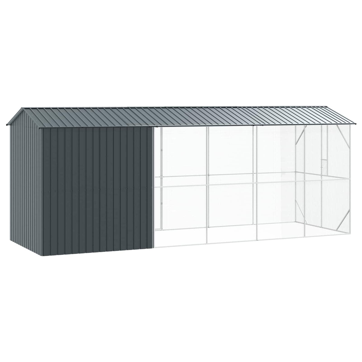 Gabbia per uccelli Antracite 645 x 208 x 247 cm Acciaio zincato