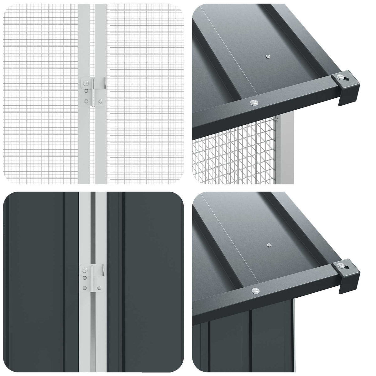 Gabbia per uccelli Antracite 860 x 208 x 247 cm Acciaio zincato