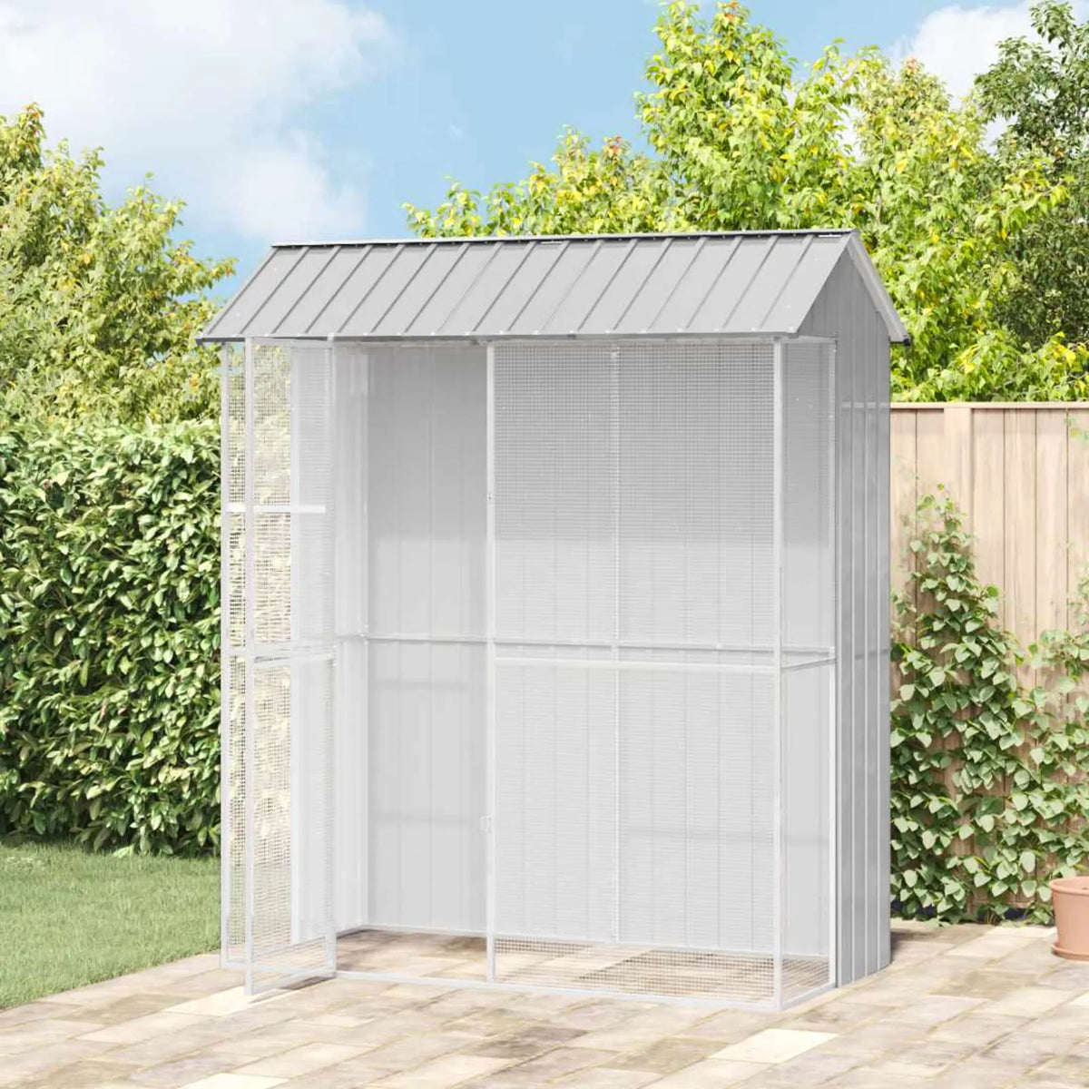 Gabbia per uccelli 215 x 110 x 247 cm in acciaio zincato