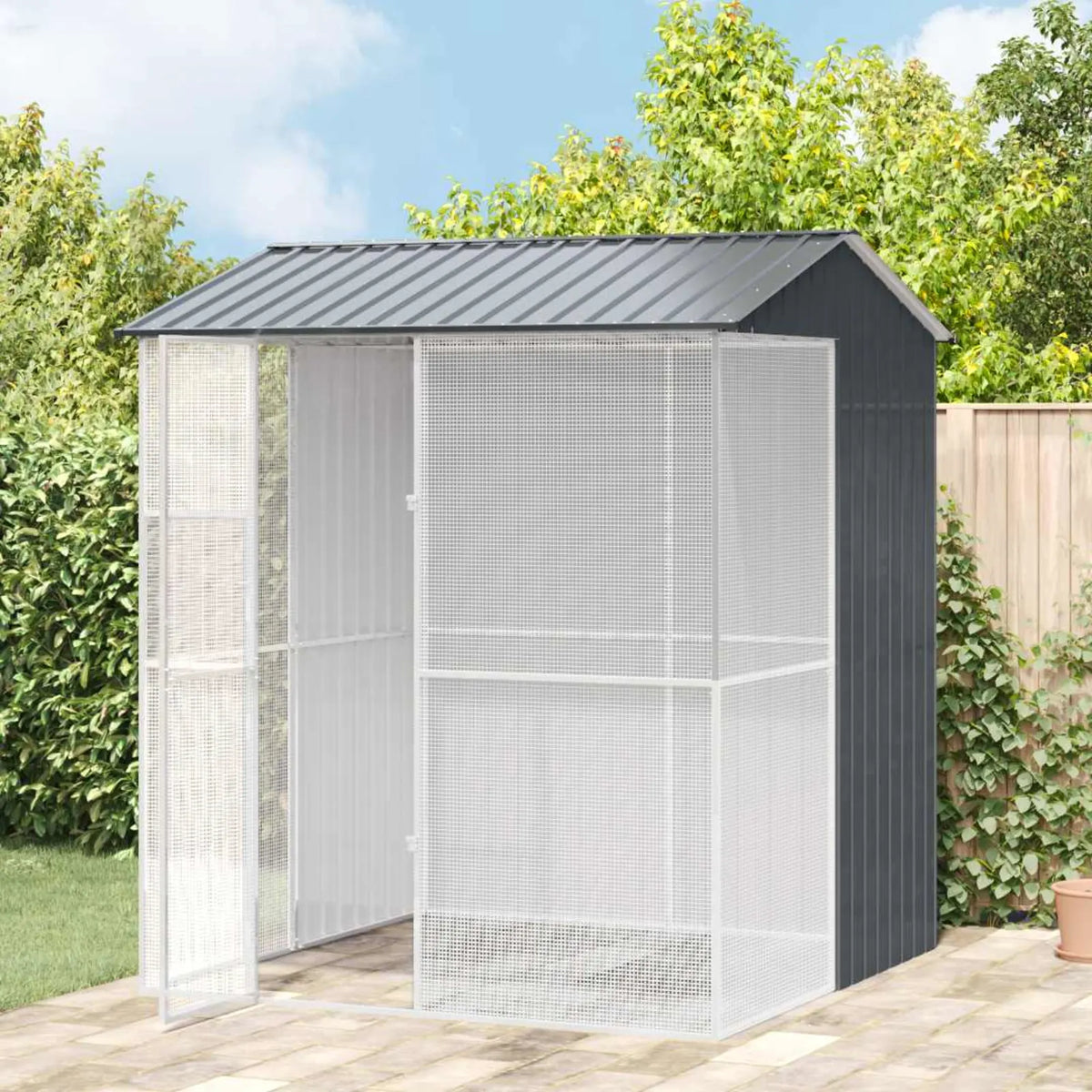 Gabbia per uccelli 215 x 210 x 247 cm in acciaio zincato