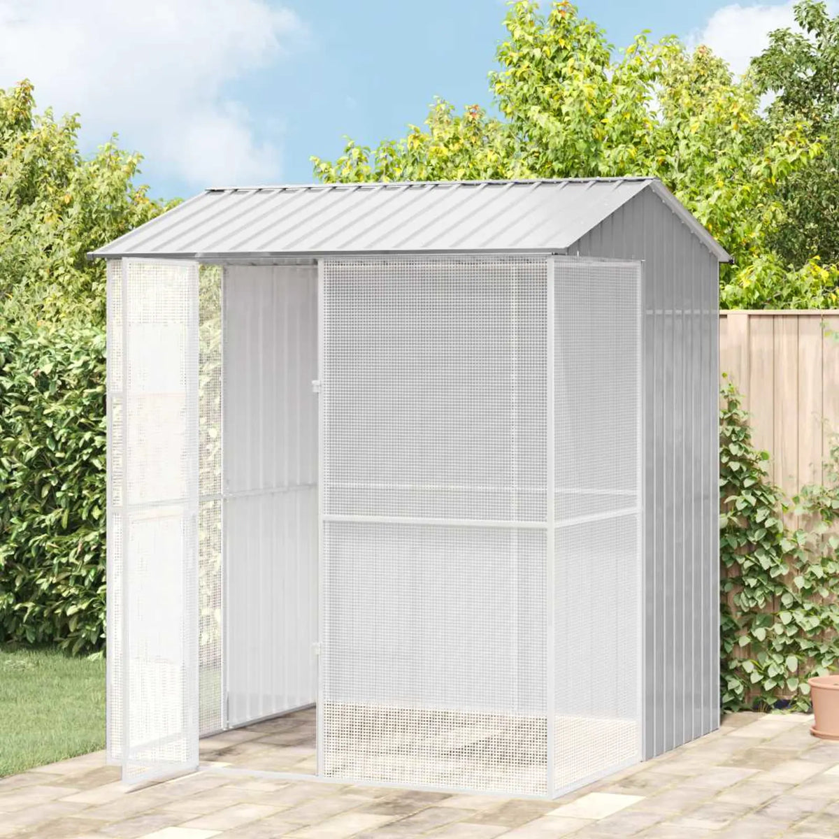 Gabbia per uccelli 215 x 210 x 247 cm in acciaio zincato