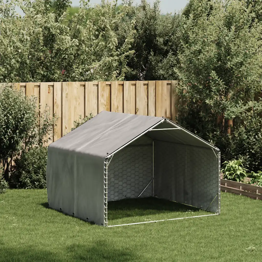 Cuccia per cani da esterno con copertura 2x2x1,5 m in acciaio zincato
