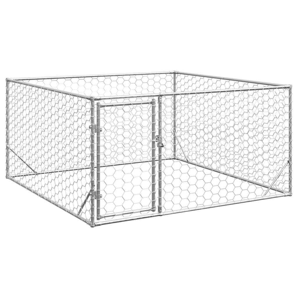 Cuccia per cani da esterno con porta 2x2x1 m in acciaio zincato