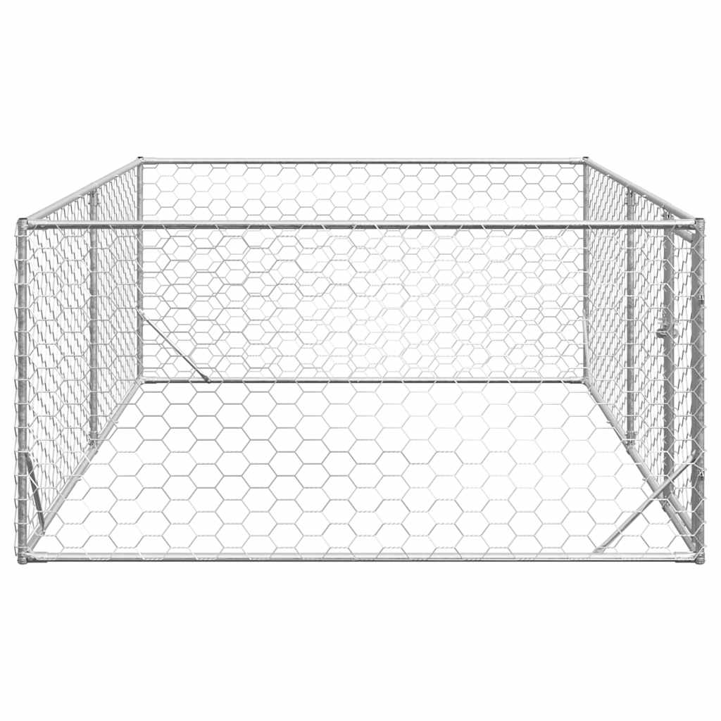 Cuccia per cani da esterno con porta 3x2x1 m in acciaio zincato