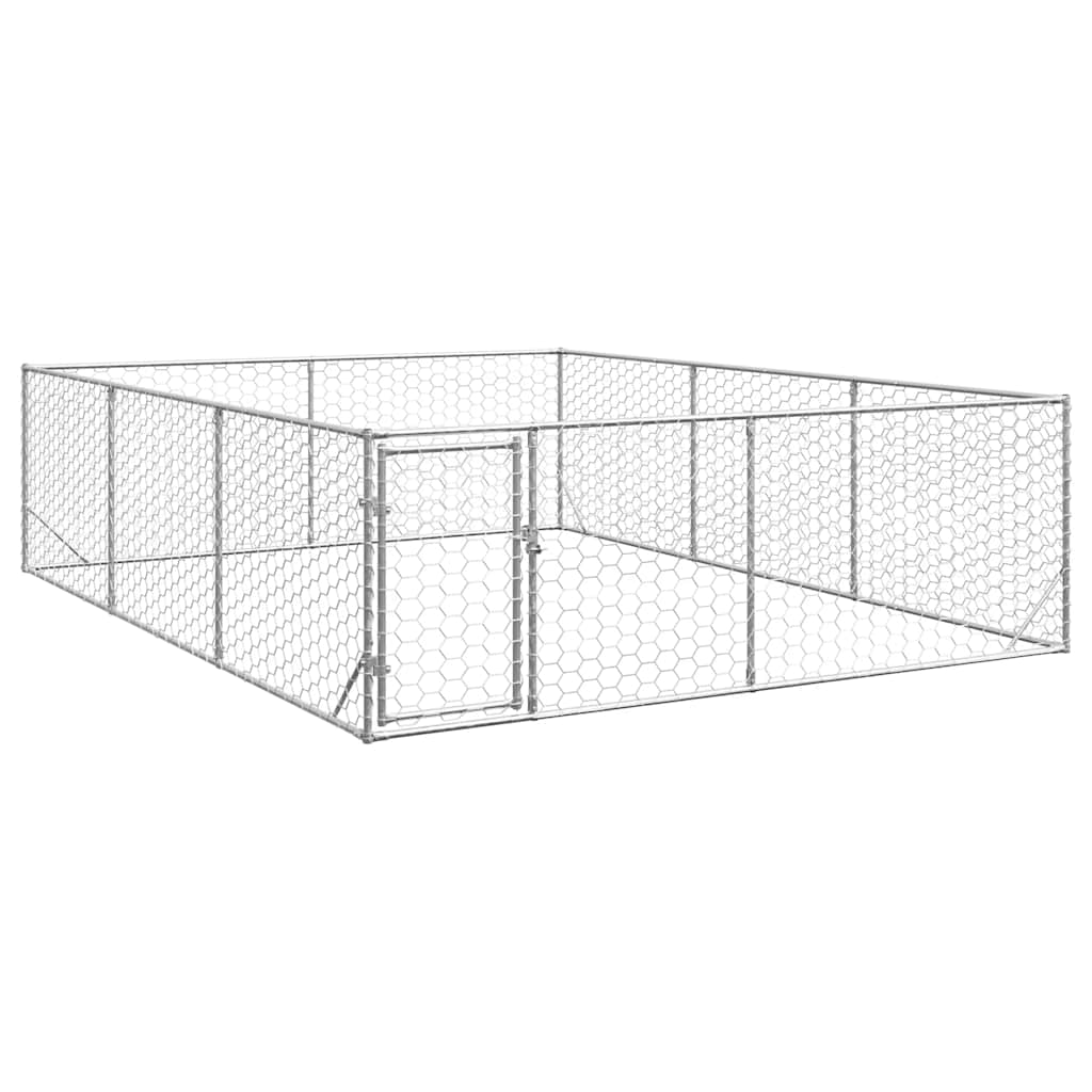 Cuccia per cani da esterno con porta 3x4x1 m in acciaio zincato