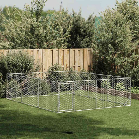 Cuccia per cani da esterno con porta 3x4x1 m in acciaio zincato