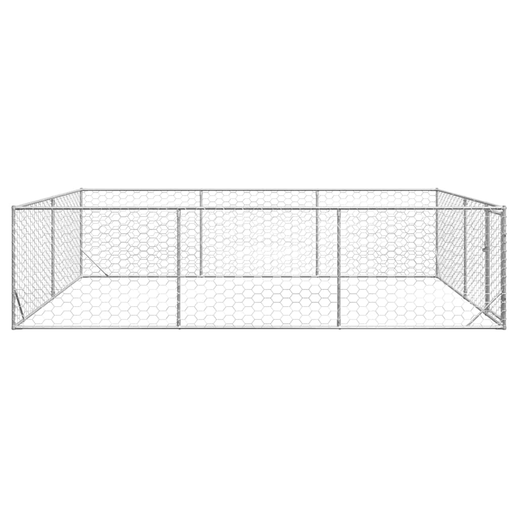 Cuccia per cani da esterno con porta 3x4x1 m in acciaio zincato