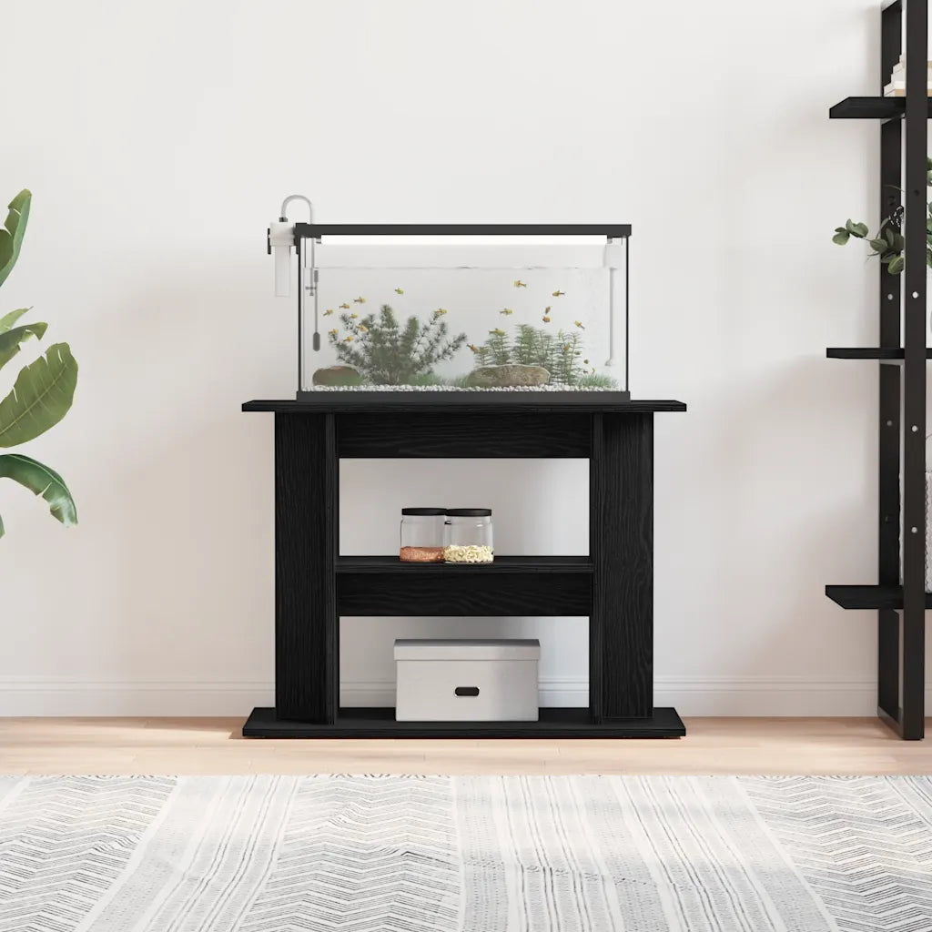 Supporto per acquario 80x35x60 cm in legno multistrato con 3 ripiani
