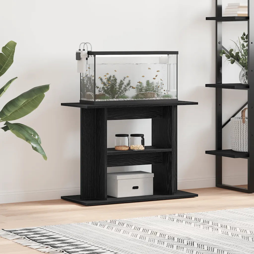Supporto per acquario 80x35x60 cm in legno multistrato con 3 ripiani