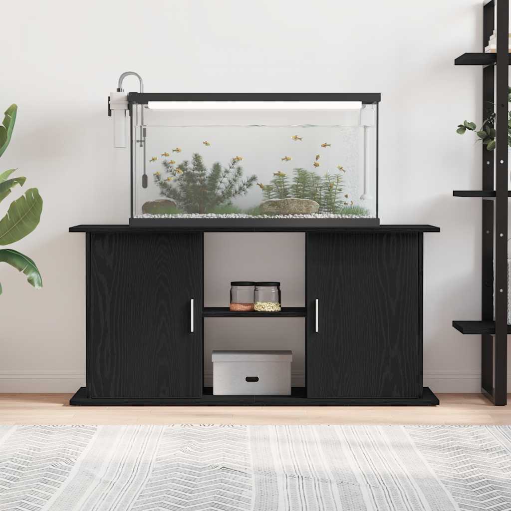 Supporto Acquario 121x41x58 cm Legno Multistrato Rovere Nero