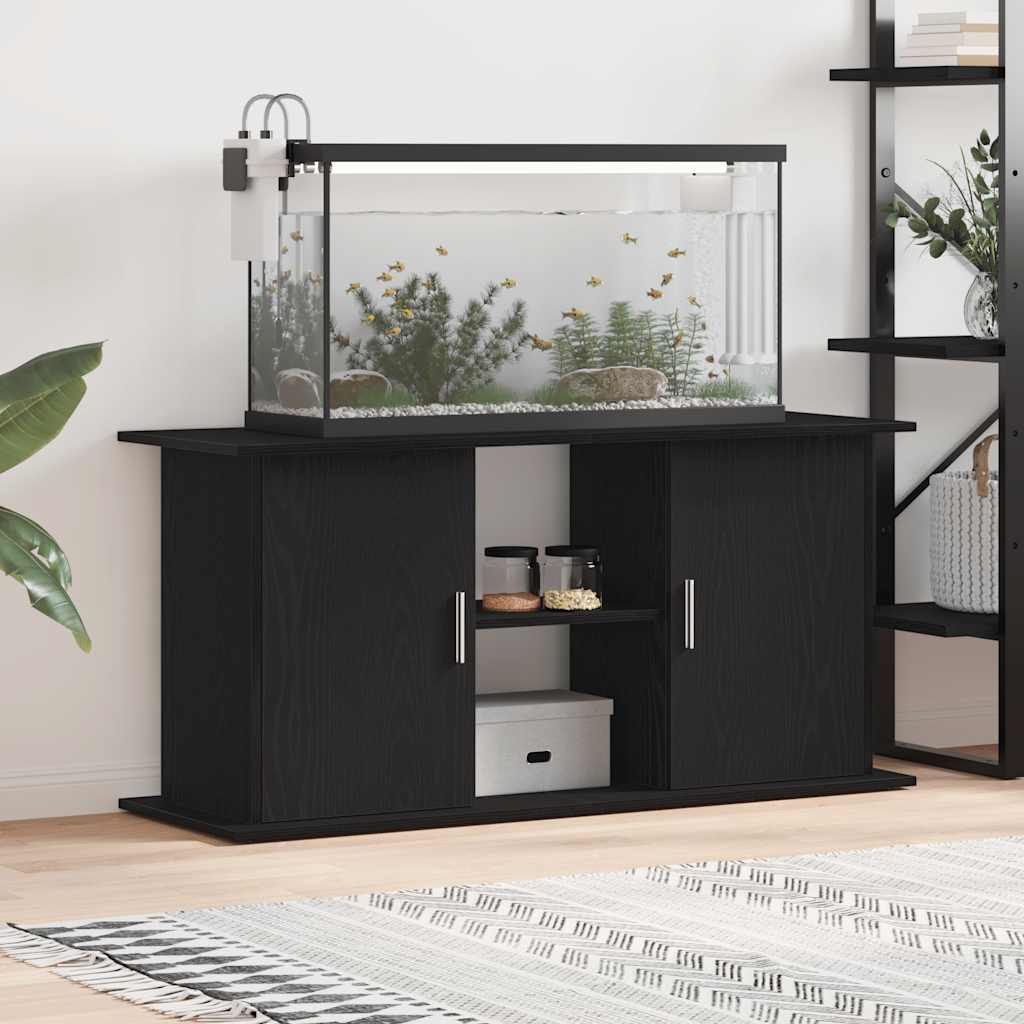 Supporto Acquario 121x41x58 cm Legno Multistrato Rovere Nero