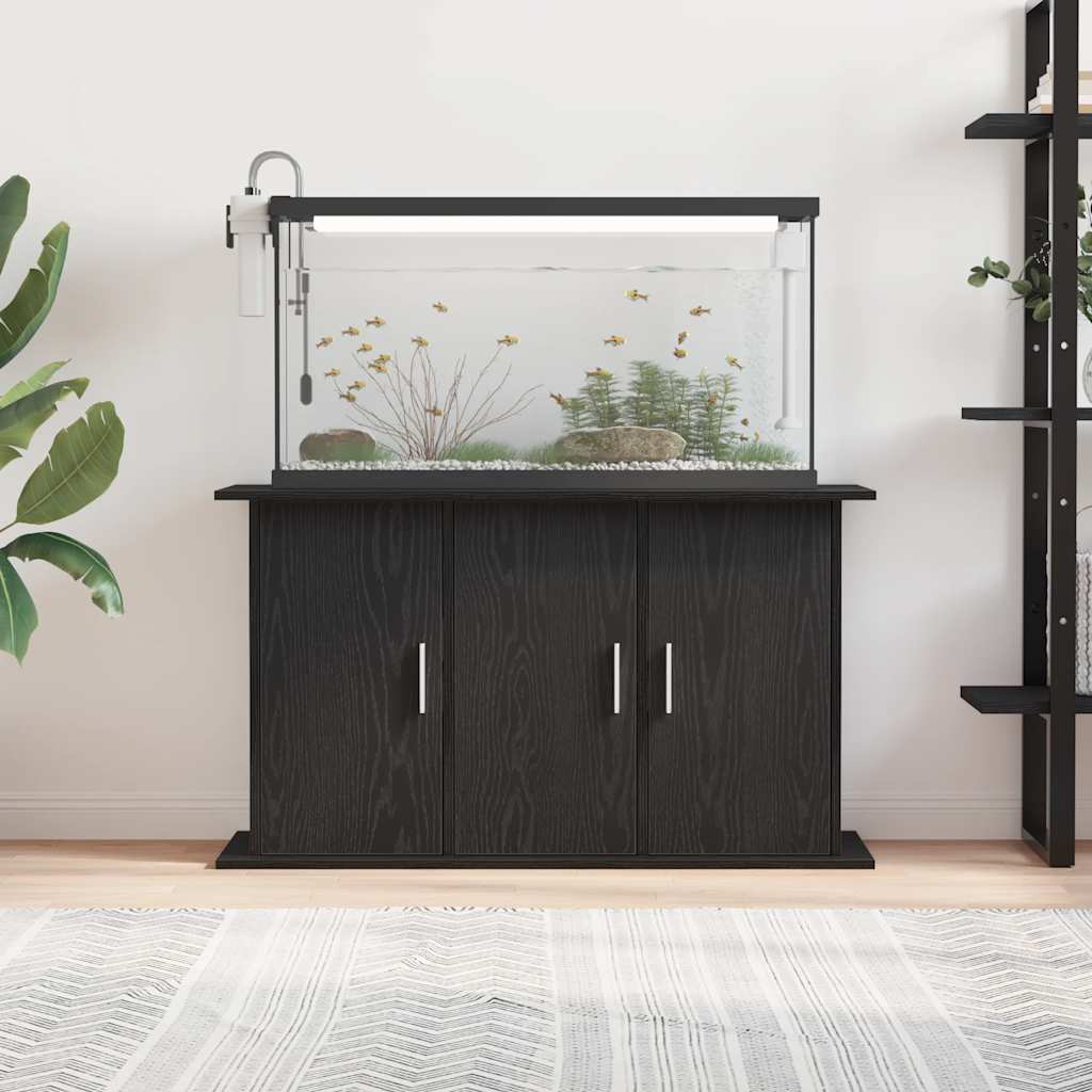 Supporto per acquario in rovere nero 101x41x58 cm in legno ingegnerizzato