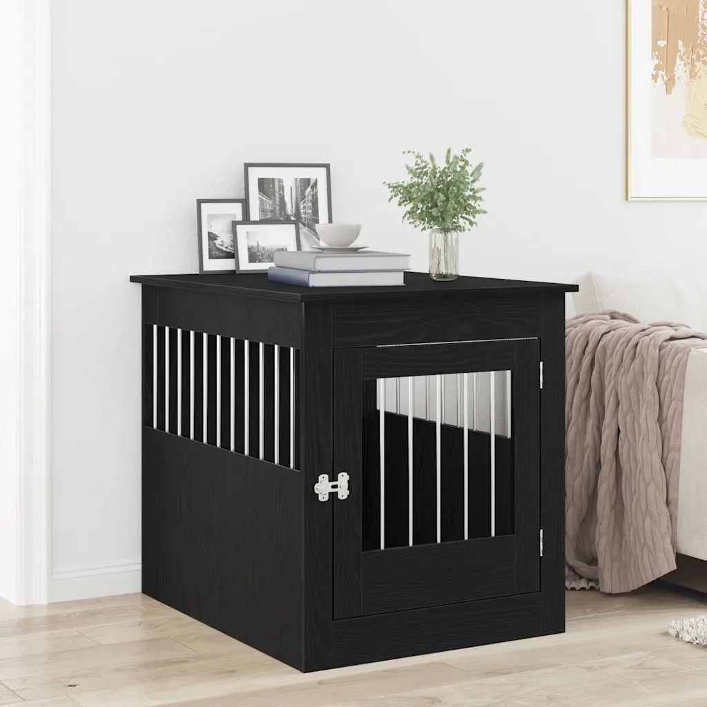 Gabbia per cani in legno 64,5x80x71 cm con funzione tavolino