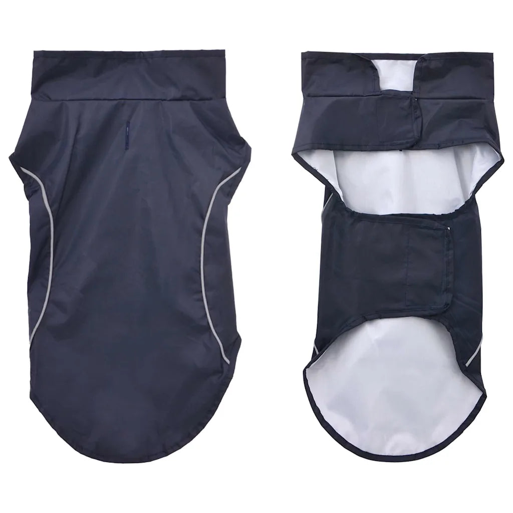 Impermeabile per cani XXS con strisce riflettenti e chiusure a strappo