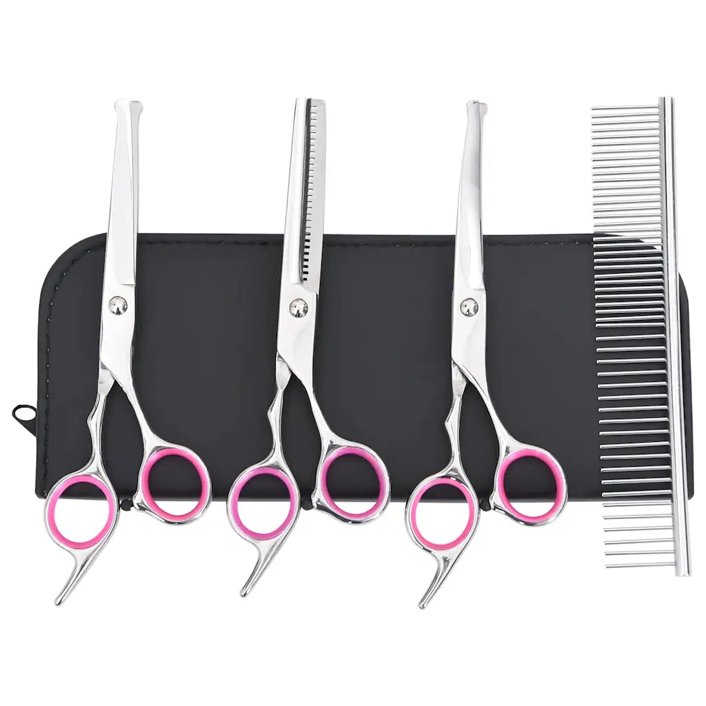Set forbici da toelettatura cani 6 pz in acciaio inossidabile