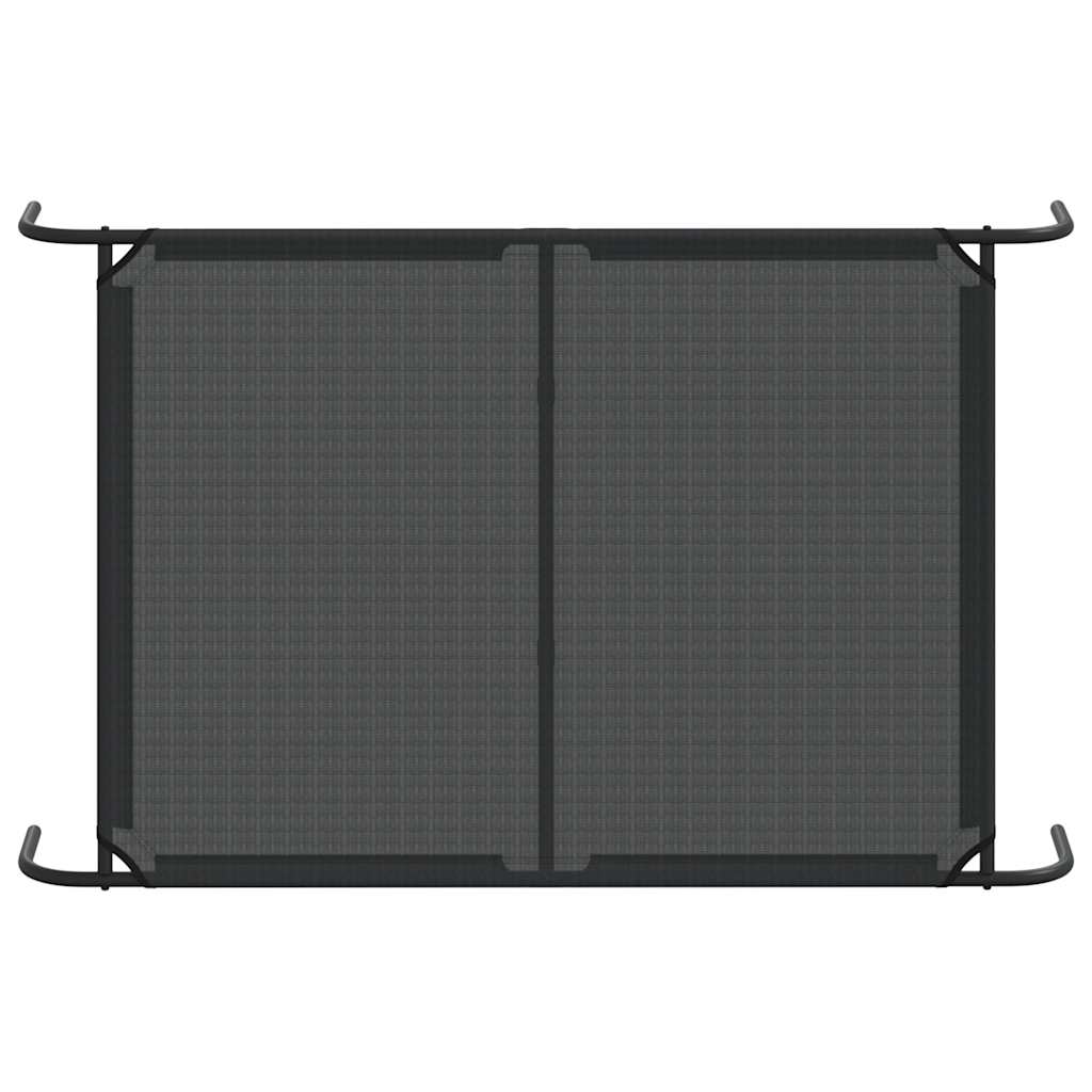 Cuccia per Cani Rialzata Nera 130x80x20 cm Textilene e Acciaio