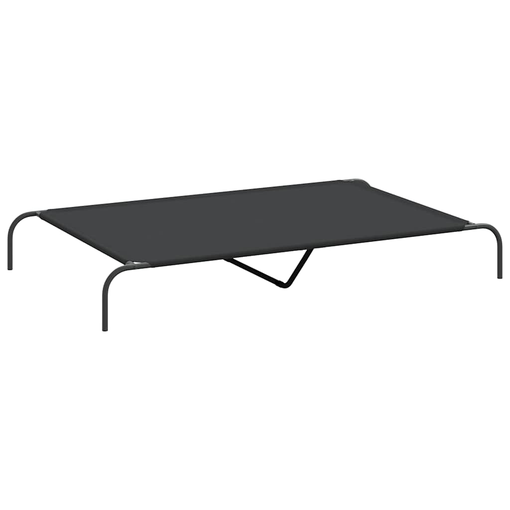 Cuccia per Cani Rialzata Nera 150x90x20cm Tela Oxford e Acciaio