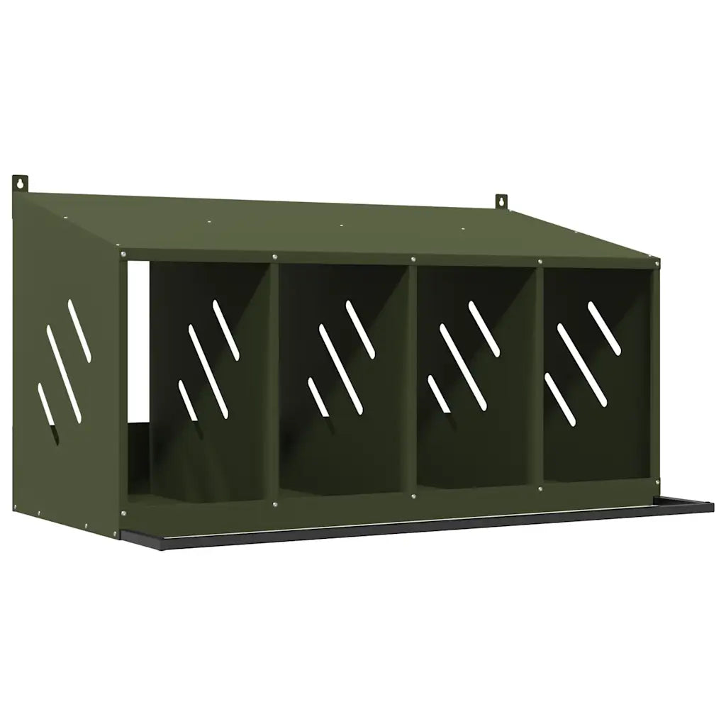 Nido per polli con 4 scomparti in metallo galvanizzato 106,5x64x59,5 cm
