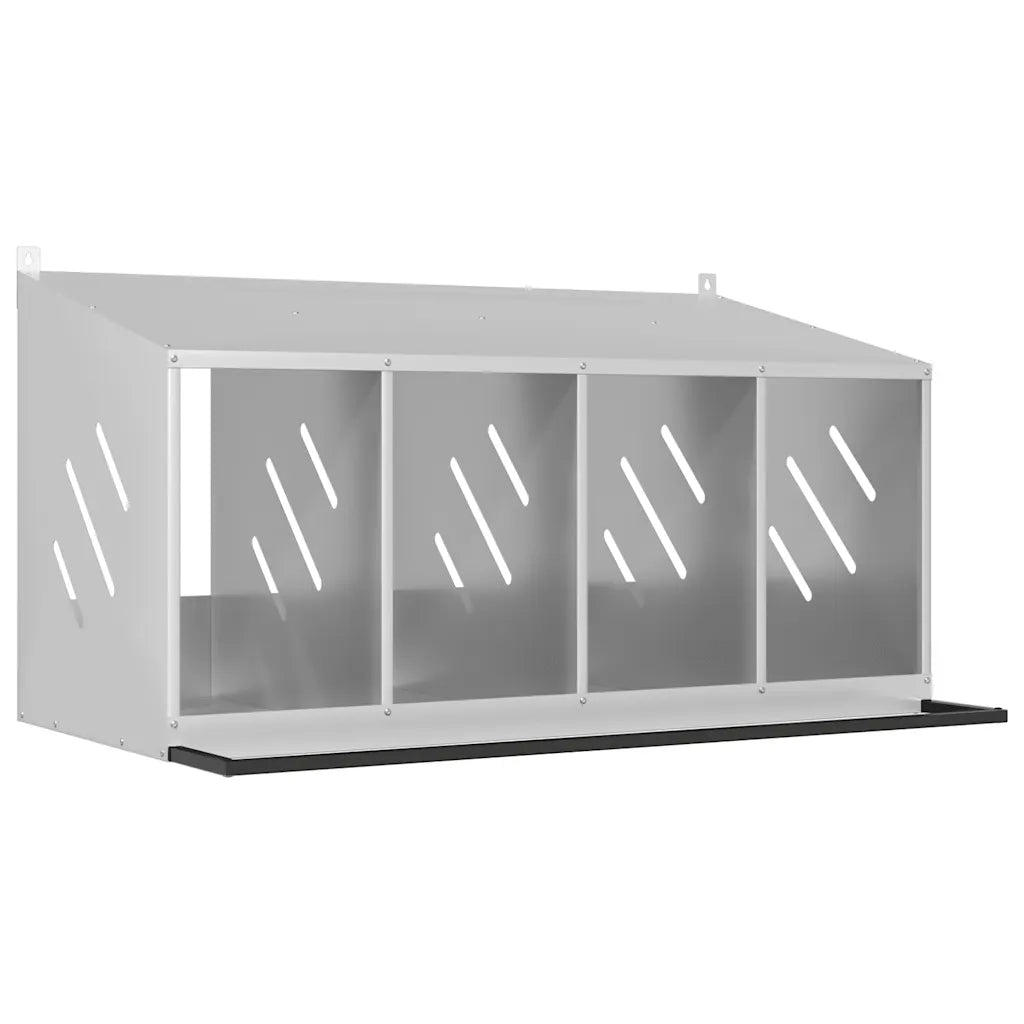 Nido per polli con 4 scomparti in metallo galvanizzato 106,5x64x59,5 cm