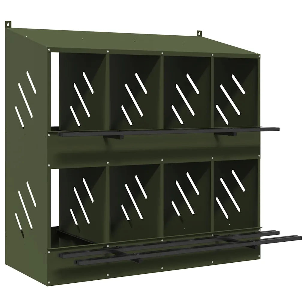 Nido per polli con 8 scomparti in metallo galvanizzato 106,5x79x109,5 cm