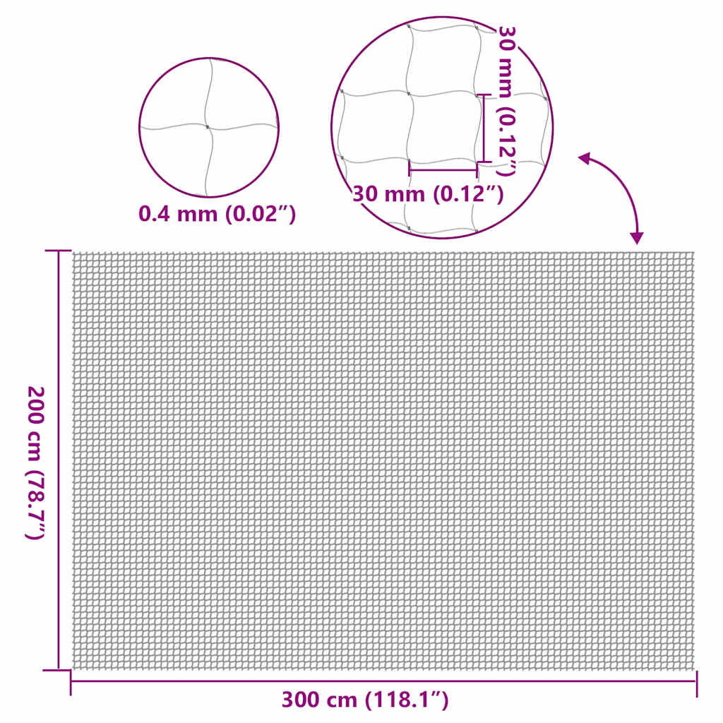 Rete per Gatti Trasparente 3x2 m in Nylon
