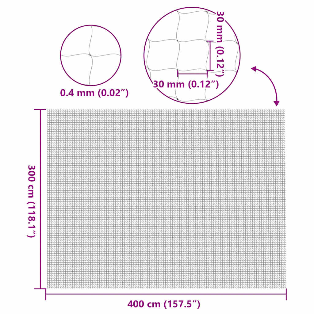 Rete per Gatti Trasparente 4x3 m in Nylon