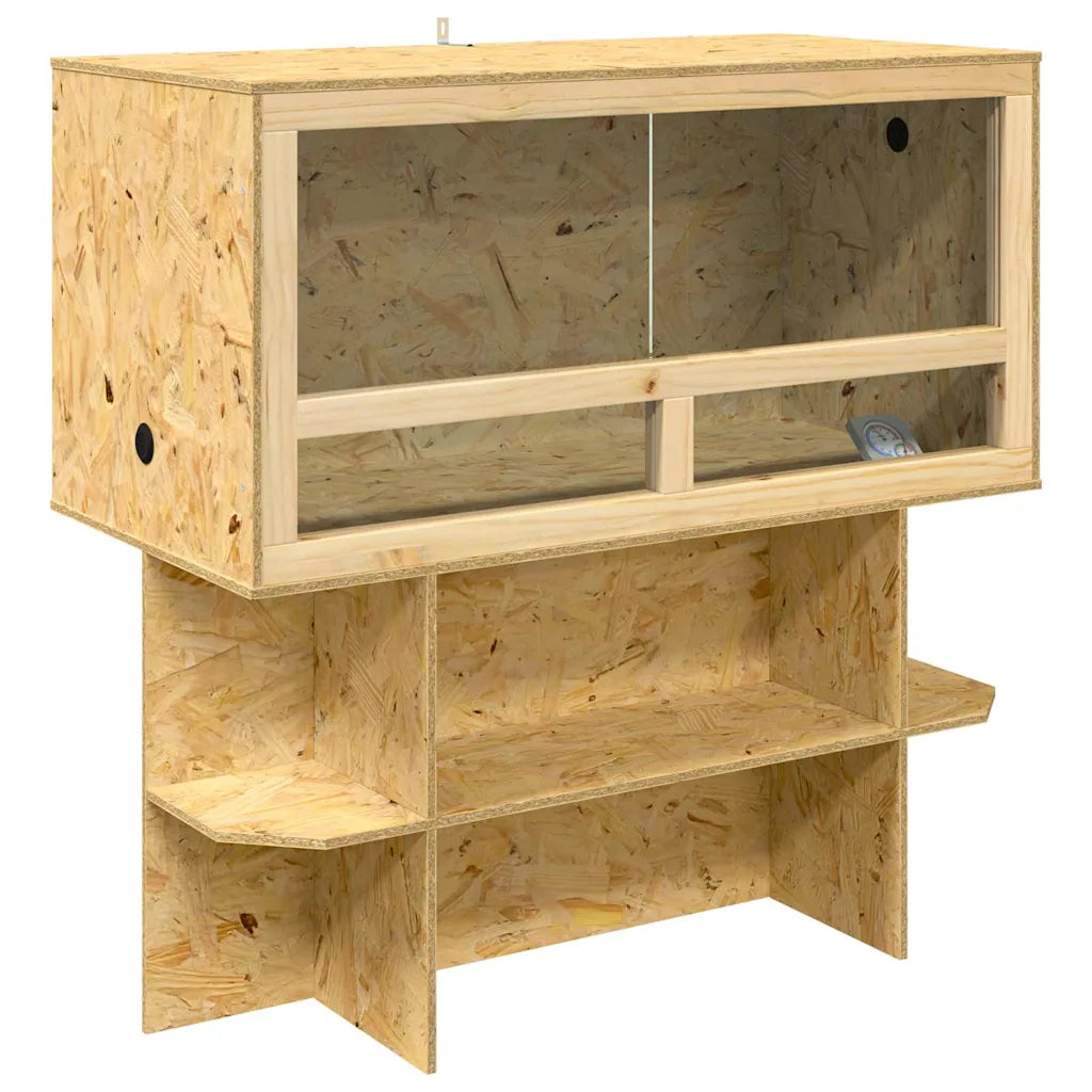 Terrario 100 x 50 x 100 cm in OSB con scaffali flottanti