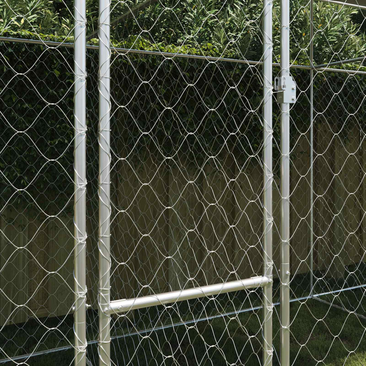 Gabbia per Cani con Tetto Argento 800 x 200 x 256 cm