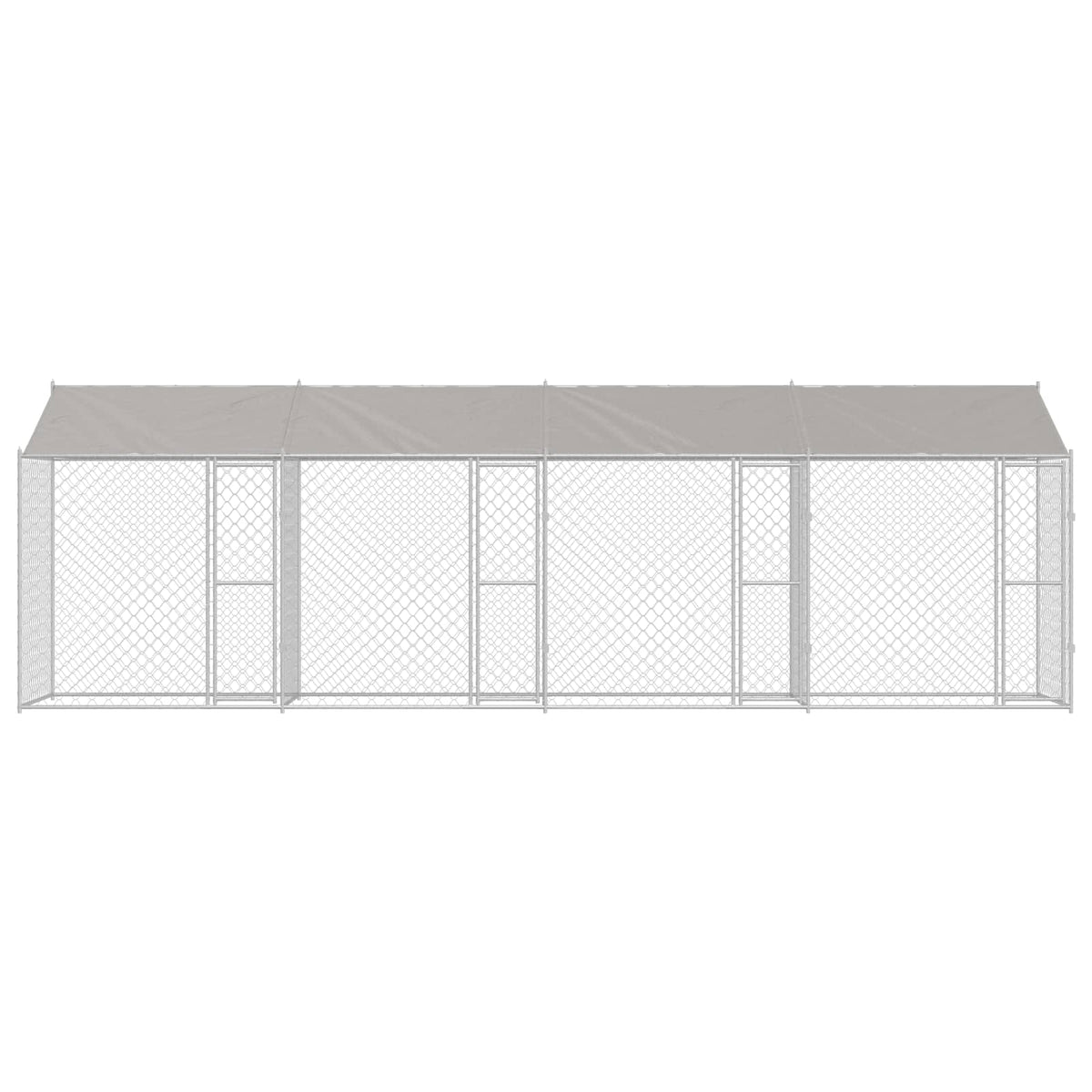 Gabbia per Cani con Tetto Argento 800 x 200 x 256 cm
