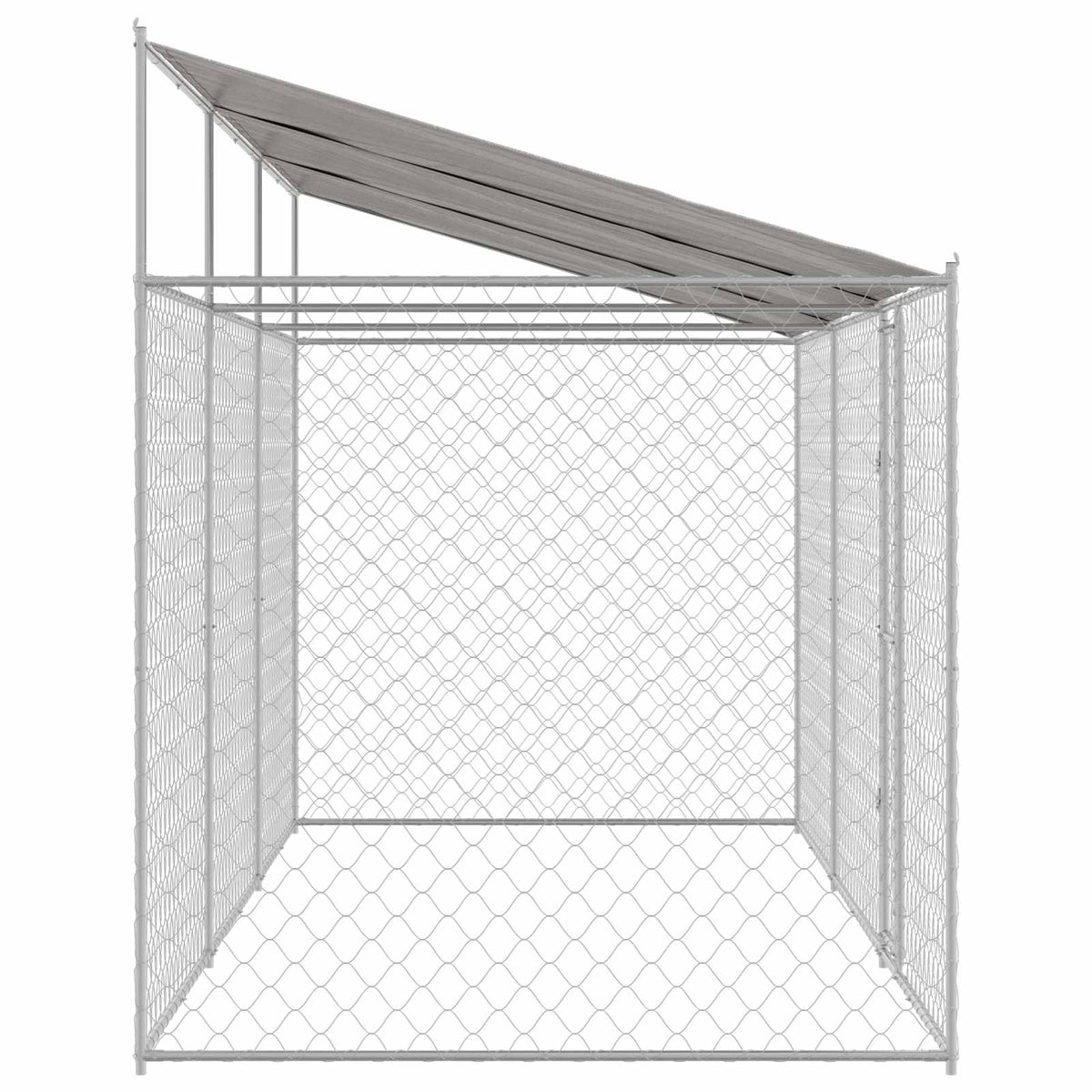 Gabbia per Cani con Tetto Argento 600 x 200 x 256 cm
