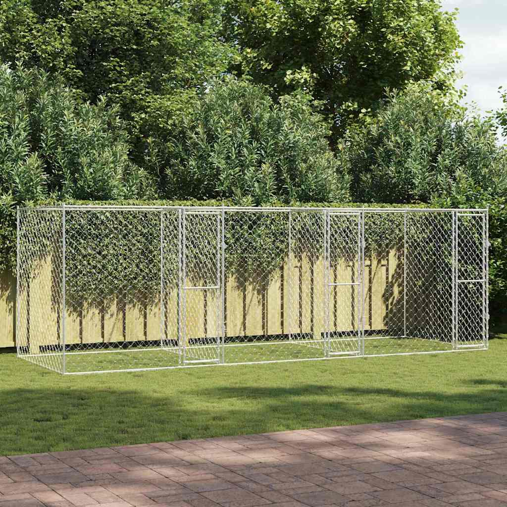 Gabbia per cani Argento 600 x 200 x 200 cm Acciaio zincato