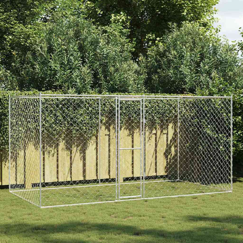 Gabbia per cani Argento 400 x 200 x 200 cm Acciaio zincato