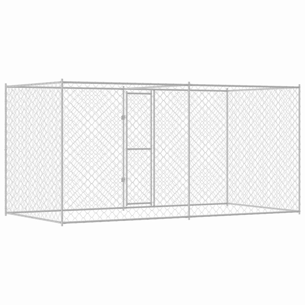 Gabbia per cani Argento 400 x 200 x 200 cm Acciaio zincato