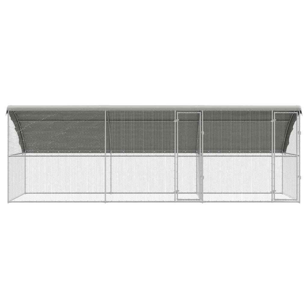 Pollaio con 2 porte 3 pz Argento 600x200x200 cm Acciaio zincato
