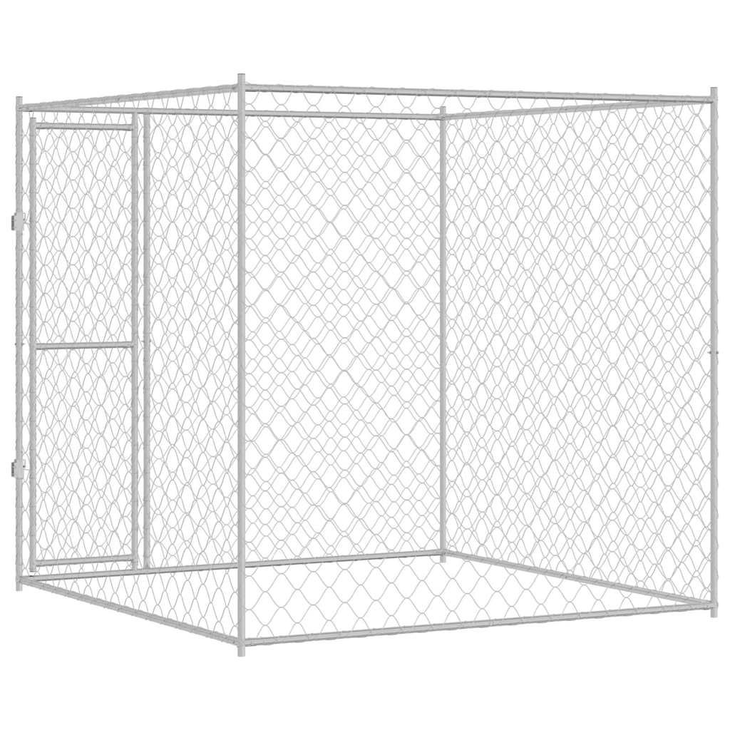 Gabbia per cani Argento 200 x 200 x 200 cm Acciaio zincato
