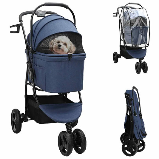 Passeggino pieghevole per animali 78 x 54 x 101 cm
