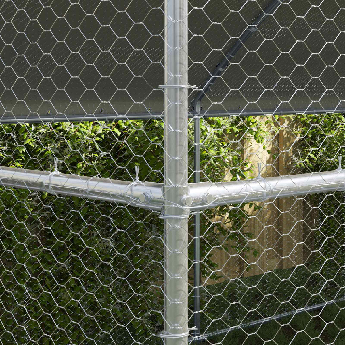 Gabbia per polli con 2 porte 2 pz Argento 400x200x200cm