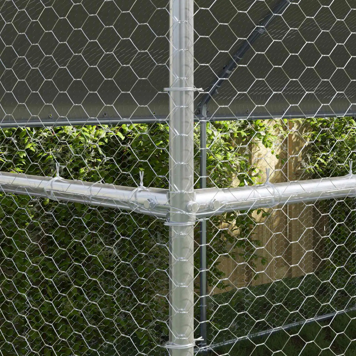 Gabbia per polli 4 pz 800x200x200 cm in acciaio e PE