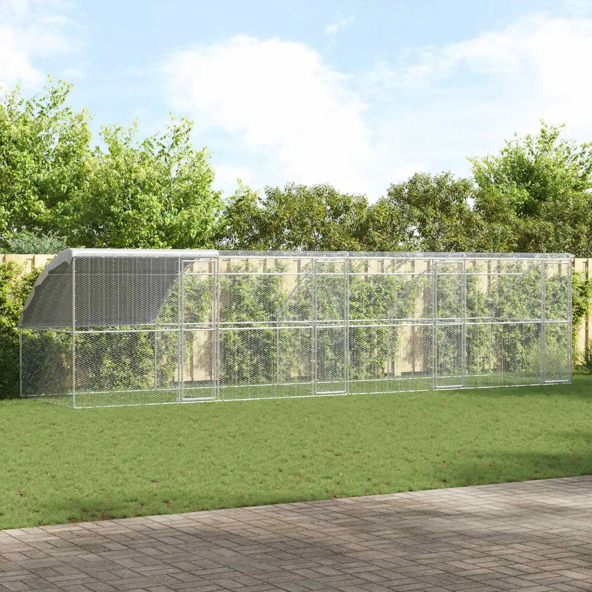 Gabbia per polli 4 pz 800x200x200 cm in acciaio e PE
