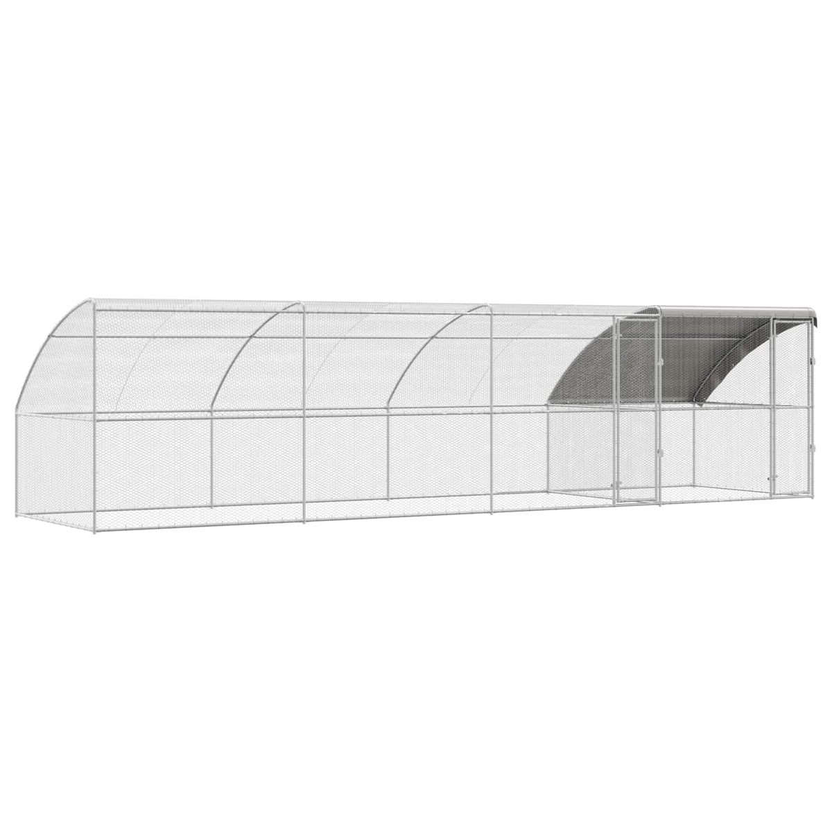 Gabbia per polli 4 pz Argento 800 x 200 x 200 cm Acciaio e PE
