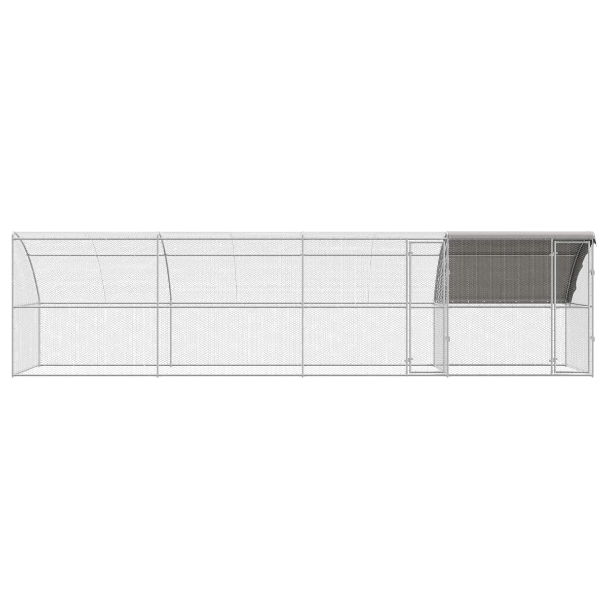 Gabbia per polli 4 pz Argento 800 x 200 x 200 cm Acciaio e PE