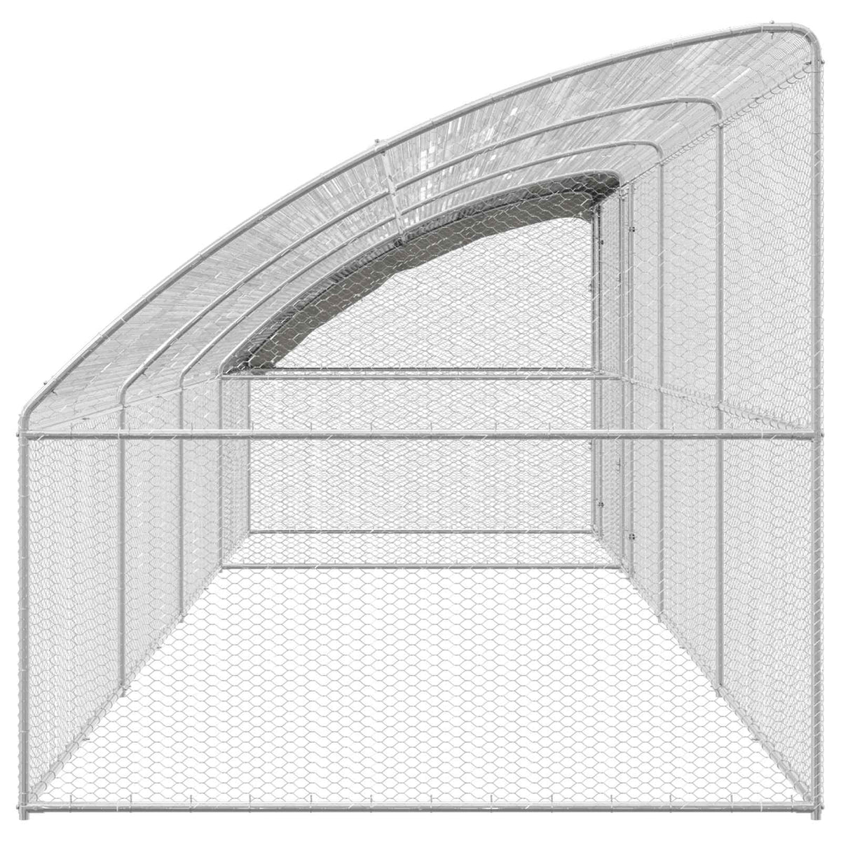Gabbia per polli 4 pz Argento 800 x 200 x 200 cm Acciaio e PE